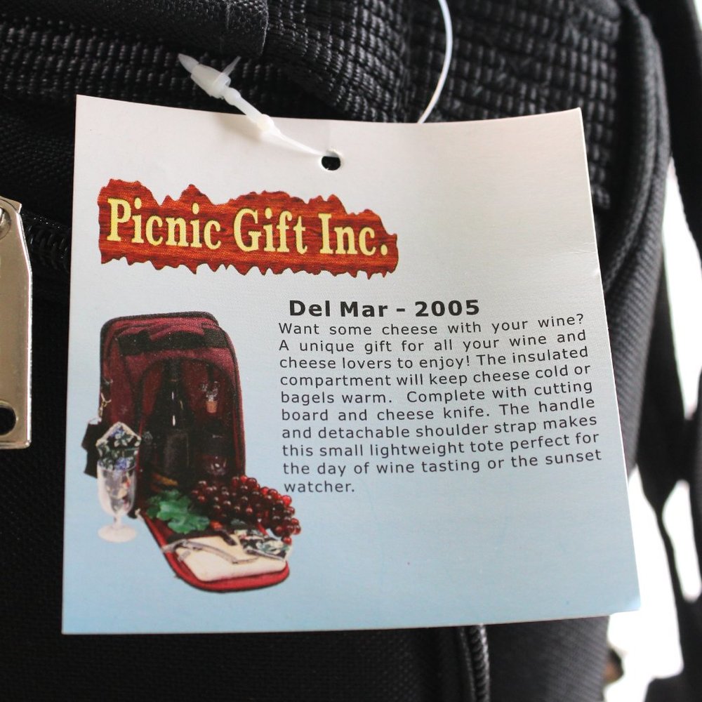 Picnic On The Go Insulted Black Tote Bag 2Person - Picture 9 of 10